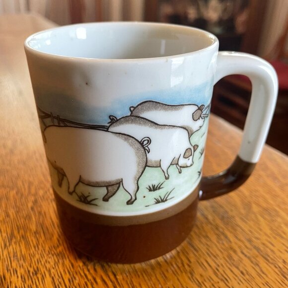 Otagiri Other - Pigs Coffee Cup Mug Hand Crafted in Japan by Otagiri